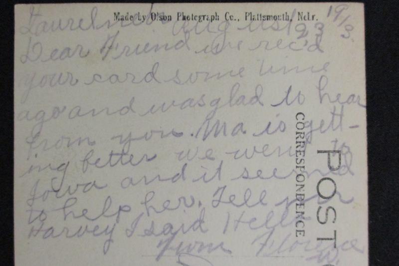 Vintage 1913 RPPC Residence St Laurel Neb Olson Photo 1ct Left Face Washington