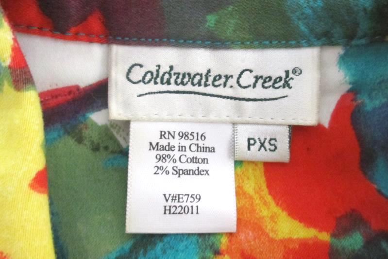 Coldwater Creek Women's Bright Floral Button Front Jacket Cotton Blend Sz PXS