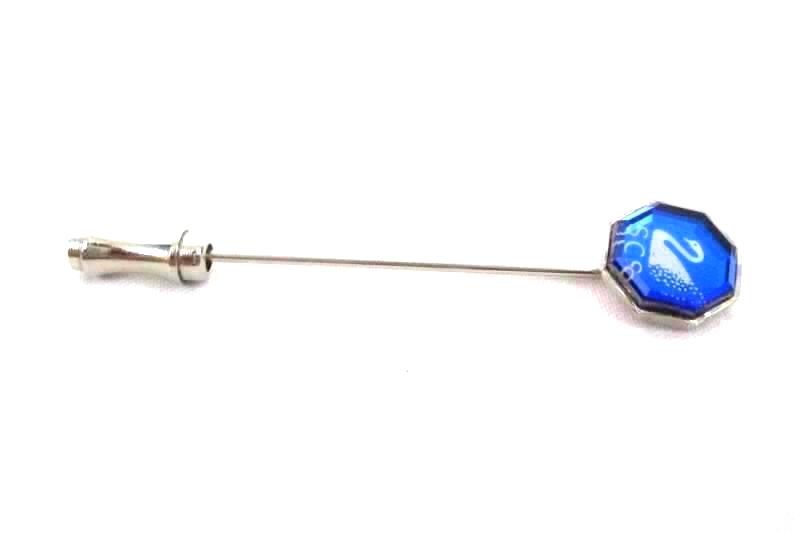 Vintage Swarovski Crystal 1988 Membership Stick Pin Blue Crystal Octagon Swan