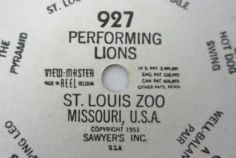 1951 View Master Reels Of St. Louis Zoo Performing Chimpanzees 926 And Lions 927