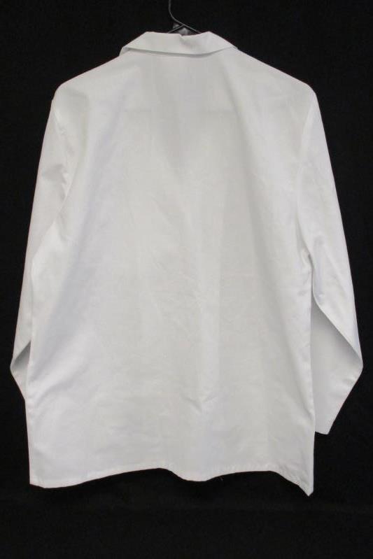 V Life Women's Solid White 2 Button Scrub Top Medical Jacket Long Sleeve Sz M