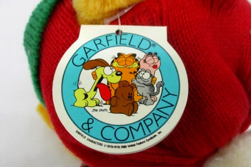 Vintage Garfield Cat Skiing 7" Plush Stuffed Animal Toy 1980's with Tag Fun Farm