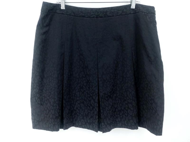 TAHARI Woman Citron Skirt Black Leopard Print Pleated Skirt Women's Size 16