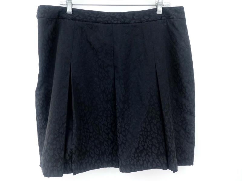 TAHARI Woman Citron Skirt Black Leopard Print Pleated Skirt Women's Size 16