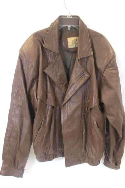 Genuine Leather Women's Leather Jacket Brown Full Zip Moto Style Size Medium