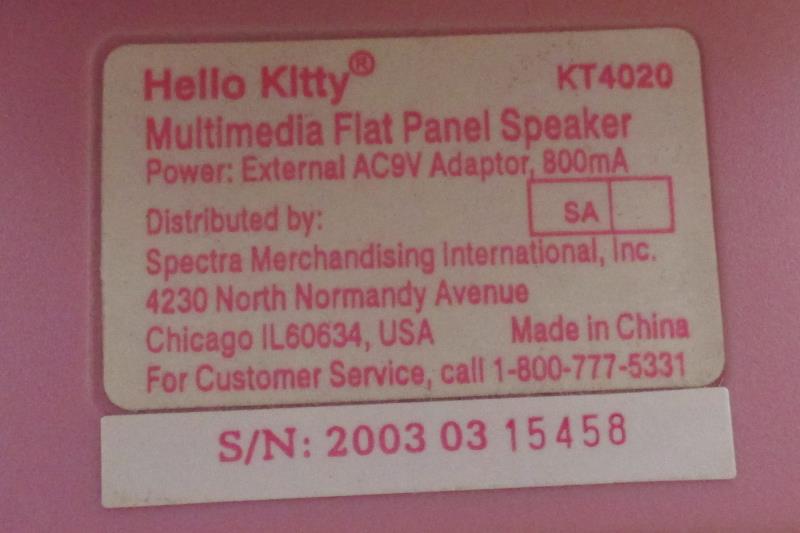 Nxt Hello Kitty Multimedia Flat Panel Speaker Set KT4020 With Plug In Adapter