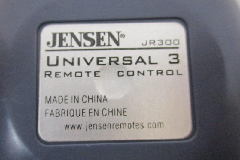 Jensen Universal 3 Remote Control Replacement JR300 Multi Function Gray