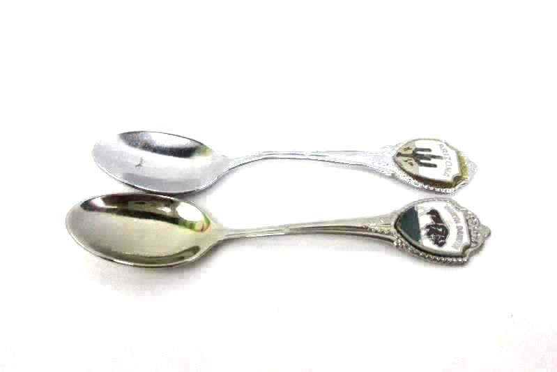 Lot of 2 Silver Colored Miniature Souvenir Spoons Arizona North Dakota