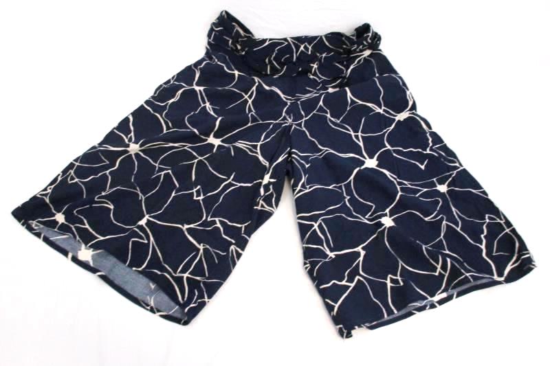 Banana Republic Women's Petite Dress Gaucho Pants Wide Leg Navy Floral Size 6P
