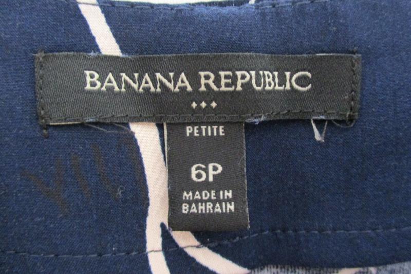 Banana Republic Women's Petite Dress Gaucho Pants Wide Leg Navy Floral Size 6P
