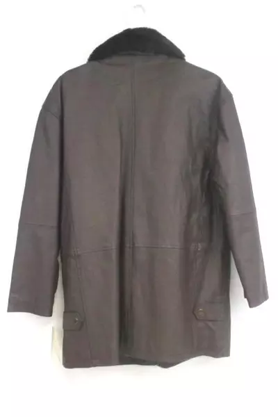 Reflections By Spiegel Men's Brown Leather Coat Jacket Snap Front Sz M With Tags