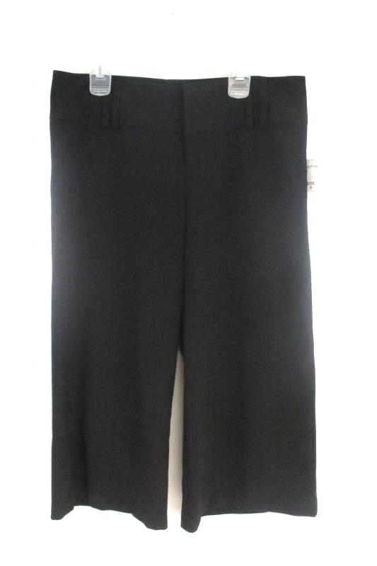 Spring Street Junior's Black Pinstriped Wide Leg Capri Dress Pants Sz 9 With Tag