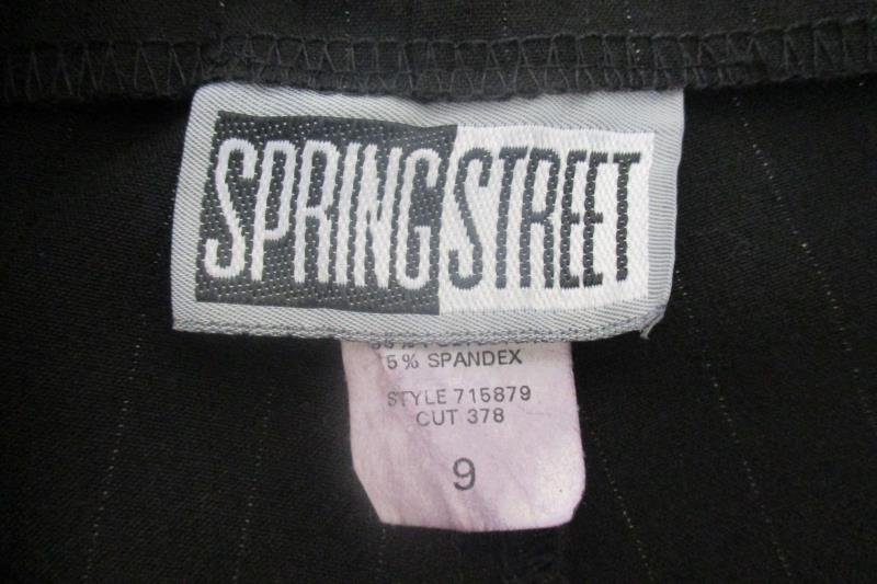 Spring Street Junior's Black Pinstriped Wide Leg Capri Dress Pants Sz 9 With Tag