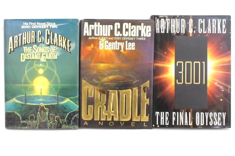 Lot of 3 Arthur C Clarke Books Cradle 3001 Final Odyssey Songs of Distant Earth