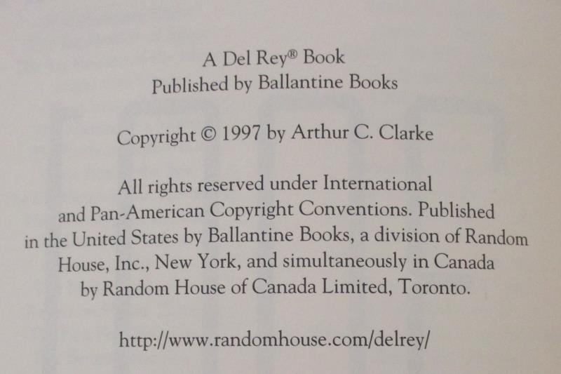 Lot of 3 Arthur C Clarke Books Cradle 3001 Final Odyssey Songs of Distant Earth