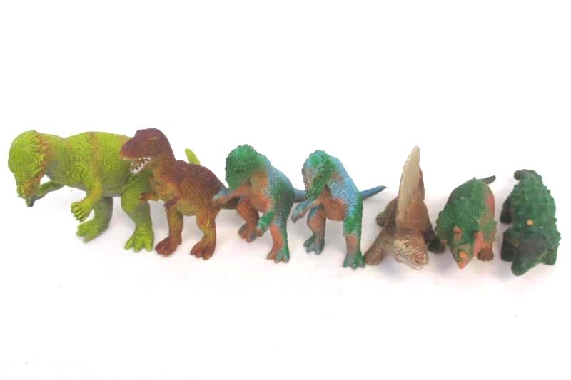 Lot of 7 Vintage UKRD Dinosaur Toy Figures T Rex Triceratops Dimetrodon 1992-93