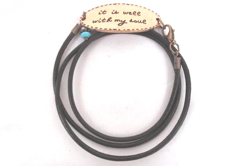 Lot of 3 Women's Pendant Necklaces Brown Leather Rose Gold Tone Rhinestone