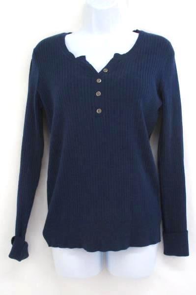 Lot of 2 Women's Tops Orange Short Sleeve Old Navy Blue Long Sleeve Indigo Sz M