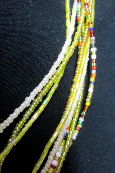 10 Strand Hand Made Glass Bead 29" Necklace Dangle Teardrop Earrings NEW Jewelry