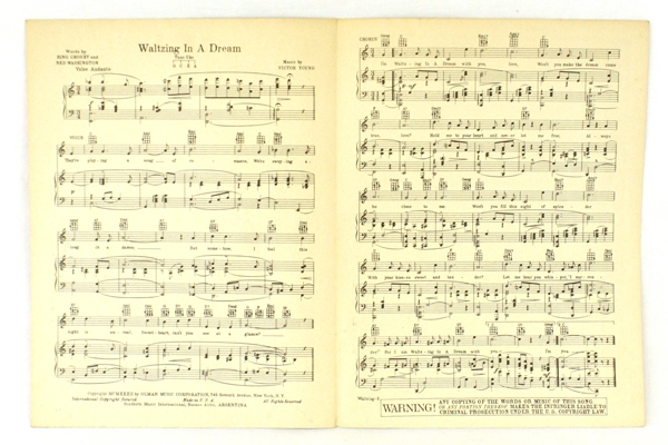 Pair of OLMAN Sheet Music 1931 & 1932 With Love In My Heart~Waltzing in a Dream