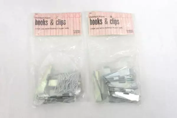 Lot of 2 Perfect Pleat Tape Curtain Drapery With 10 Clips And 14 Hooks
