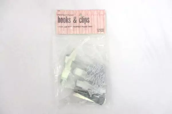 Lot of 2 Perfect Pleat Tape Curtain Drapery With 10 Clips And 14 Hooks