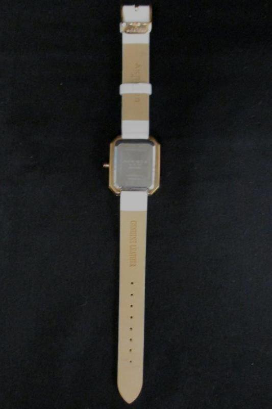Akribos XXIV Women's Rose Gold-Tone Watch White Leather For Parts or Repair