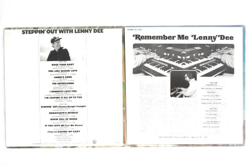 Lot of 2 Lenny Dee 12in 33 RPM Vinyl Records Remember Me and Steppin' Out