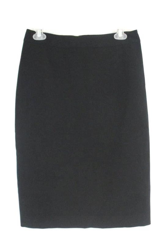 Caslon Women's Solid Black Pencil Career Skirt Polyester Blend Back Zipper Sz 4