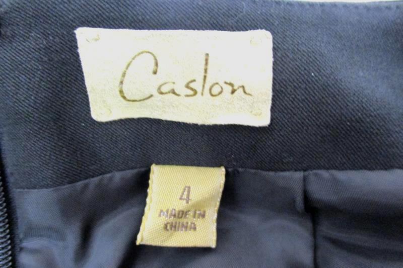 Caslon Women's Solid Black Pencil Career Skirt Polyester Blend Back Zipper Sz 4