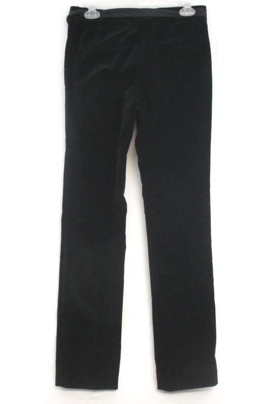 MNG By Mango Women's Black Velvet Dress Pants Flat Front Ribbon Belt Size 6