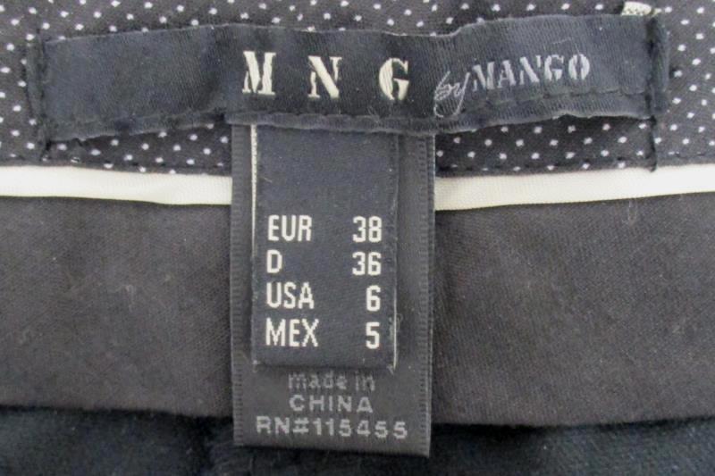 MNG By Mango Women's Black Velvet Dress Pants Flat Front Ribbon Belt Size 6