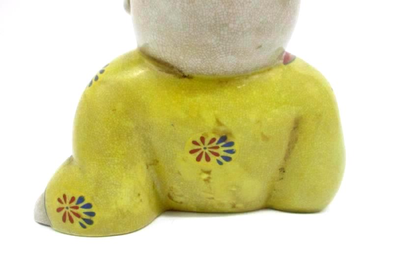 Selectives Oriental-Style Playful Kicking Figurine Ceramic 7.5 in