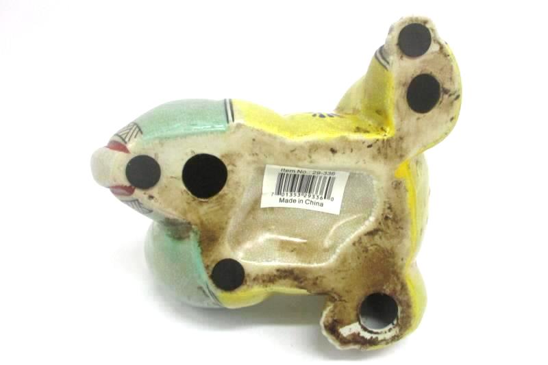 Selectives Oriental-Style Playful Kicking Figurine Ceramic 7.5 in