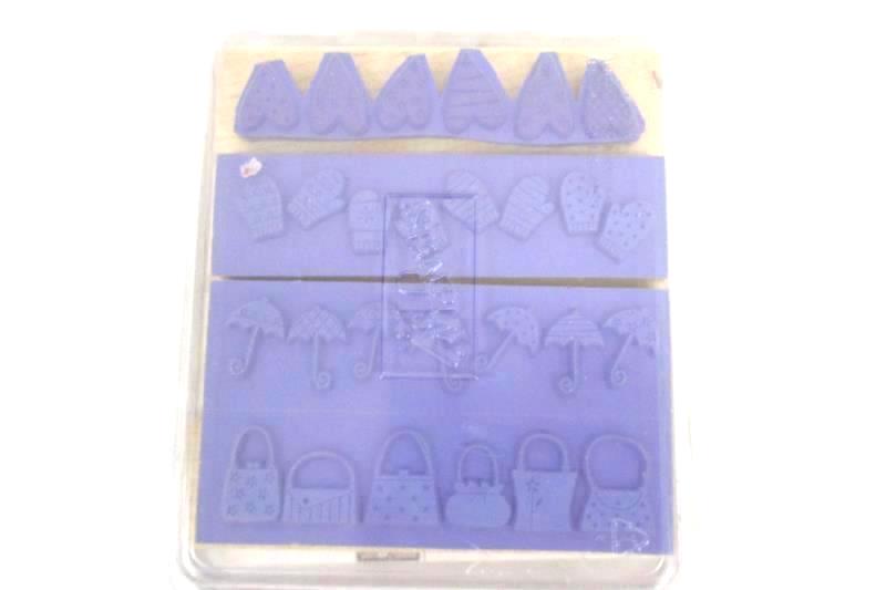 Lot of 3 Stampin Up Rubber Mounted Wooden Stamp Sets Crayon Fun Weather or Not