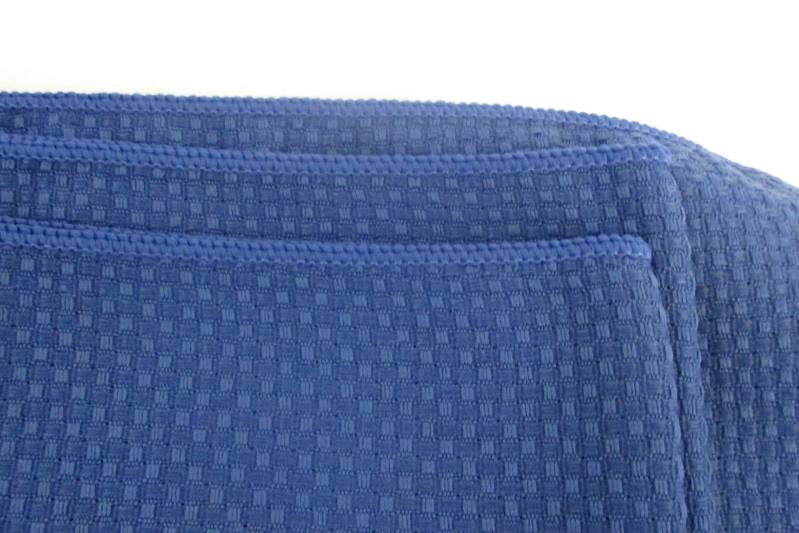 Large Spring Blue Textured Tablecloth and Yellow Floral Table Runner 50.5x52in