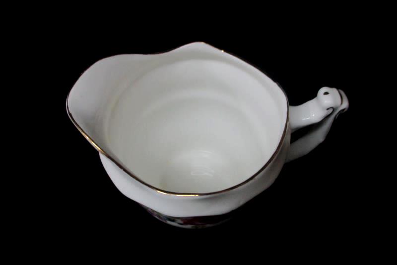 Vintage Old Royal bone China Creamer White Flowers Gold Gild England