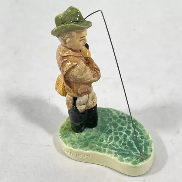 1947 Sebastian Miniature Trout Fisher Down Stream Figurine 6506