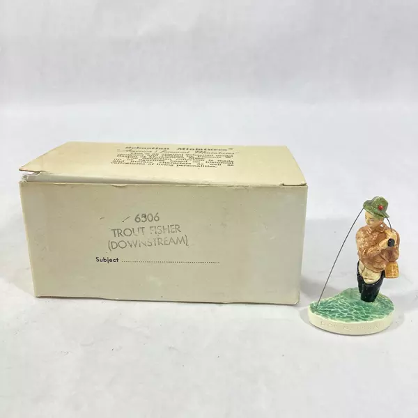 1947 Sebastian Miniature Trout Fisher Down Stream Figurine 6506