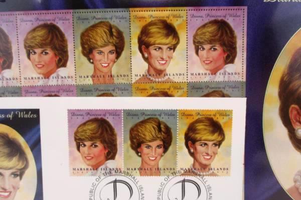 1997 Marshall Islands Diana Princess of Wales 3 FDC/ 2 FDI Stamp Set Sealed PKG