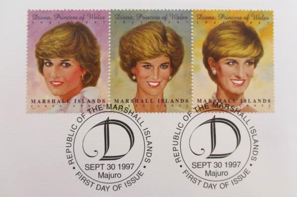 1997 Marshall Islands Diana Princess of Wales 3 FDC/ 2 FDI Stamp Set Sealed PKG