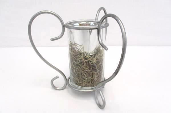 3 DIY Glass Silver Candles Candle Holders Paint Bucket Scroll Design Pedestal