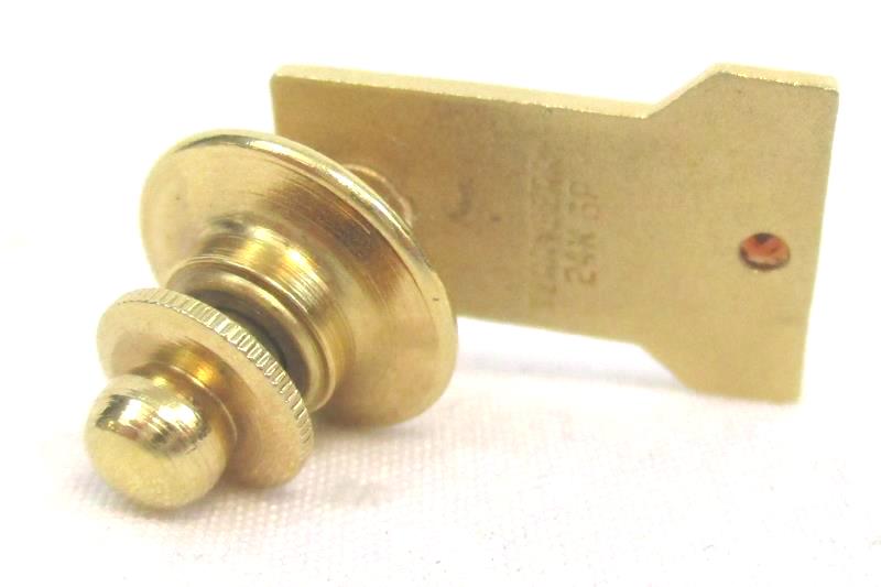 Vintage Terryberry ALS Lapel Pin 24K Gold Black Door Logo Red Jewel