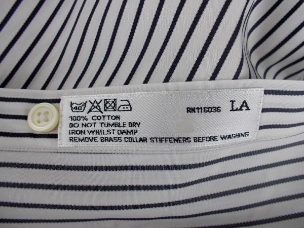CHARLES TYRWHITT Dress Shirt Slim Fit Spread Collar Striped White Twill Sz 16.5
