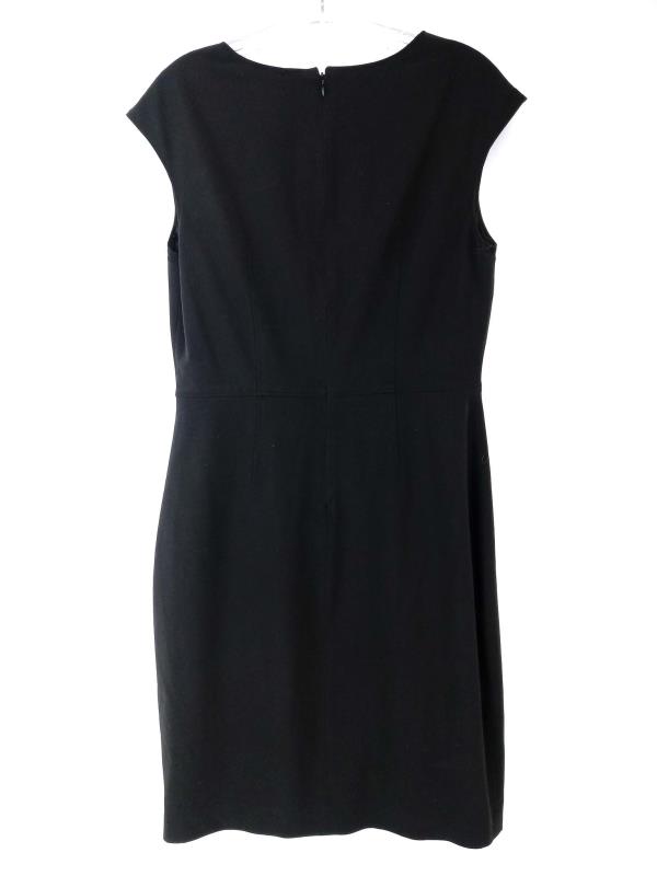 Tahari Black Bernadette Sheath Dress Cap Sleeve with Cut Out Neck Size 8