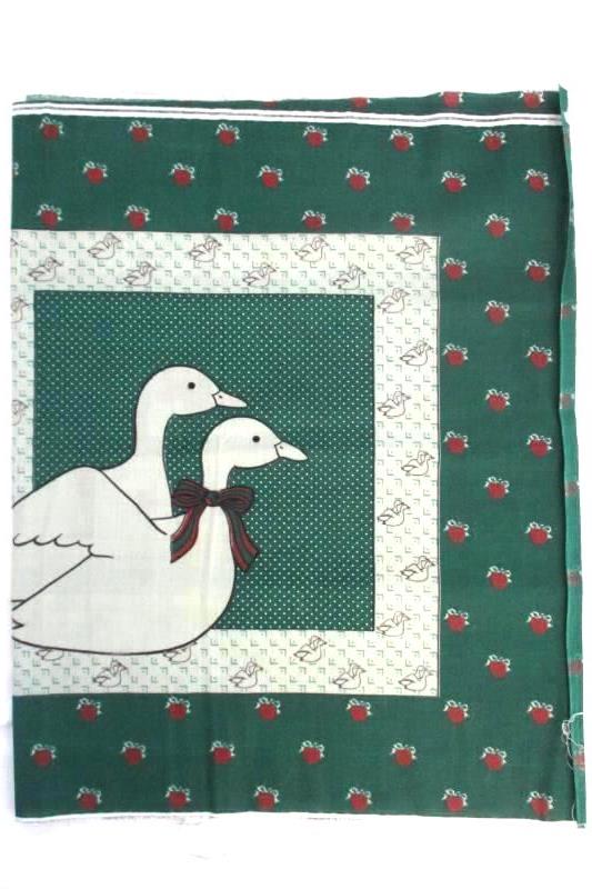 Lot of 5 Vintage Traditional Fabric Pillow Patterns Goose Apples Swans Hearts