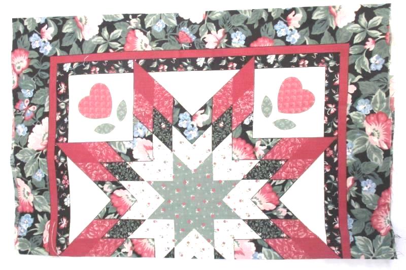 Lot of 5 Vintage Traditional Fabric Pillow Patterns Goose Apples Swans Hearts