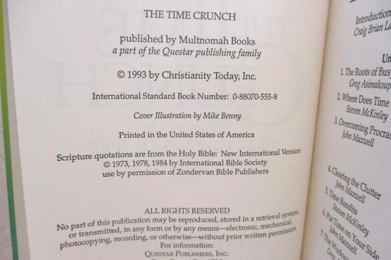 Time Crunch Mastering Ministry Maxwell Asimakoupoulos McKinley Hardcover