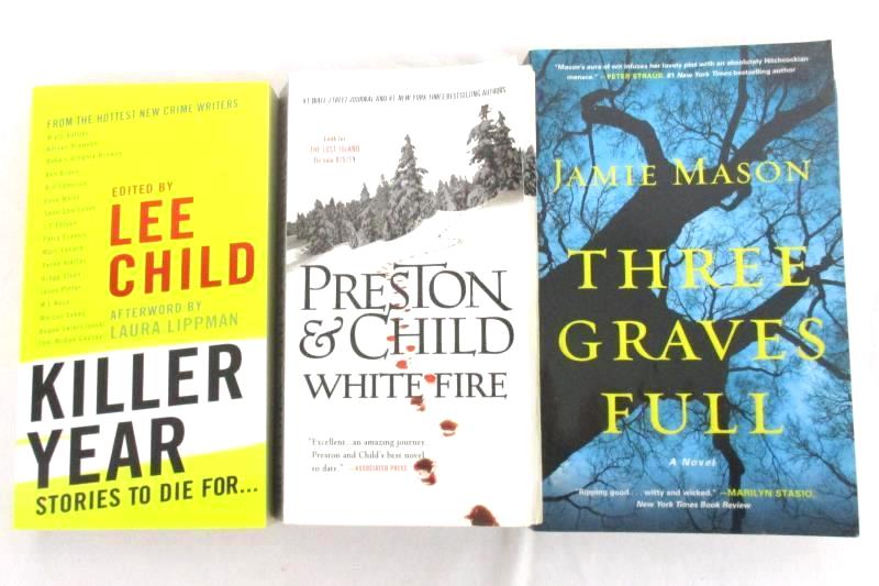 Lot of 3 Mystery Paperback Novels Killer Year White Fire Three Graves Full