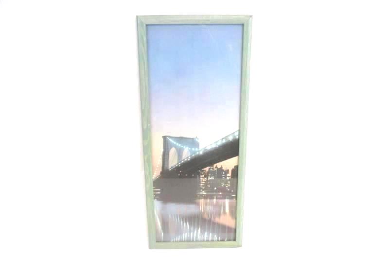 New York City Skyline Twin Towers Brooklyn Bridge Framed Wall Hanging Triptych